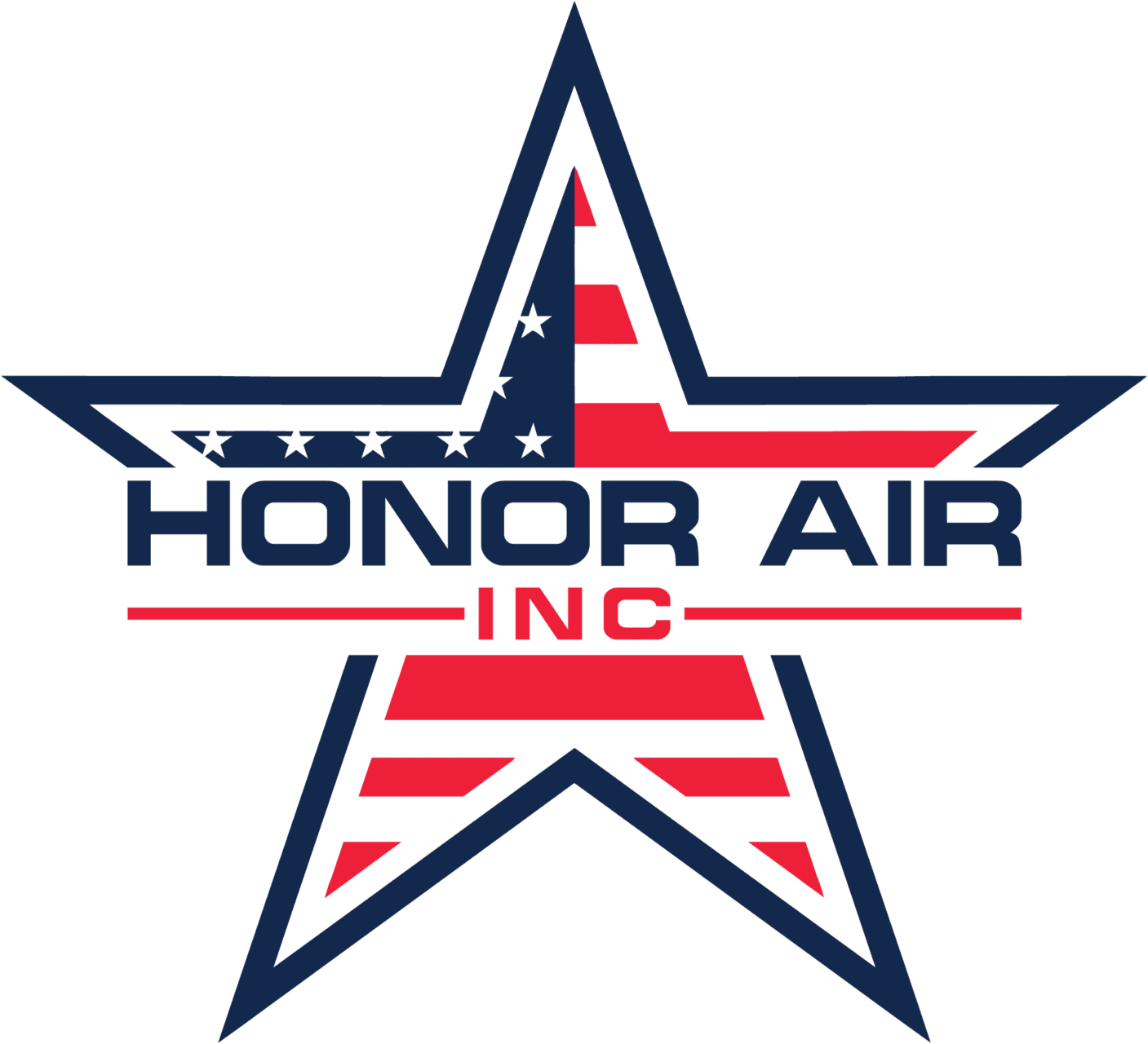 A star with the words " honor air inc ".